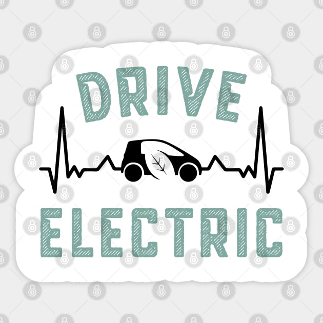 Drive Electric Vehicle Heartbeat EV Cars Gift Sticker by qwertydesigns